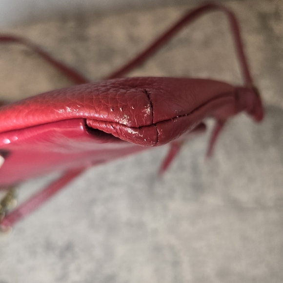 Fossil Red Leather Crossbody Bag With Front Pocket Zip Top Read - Picture 8 of 11